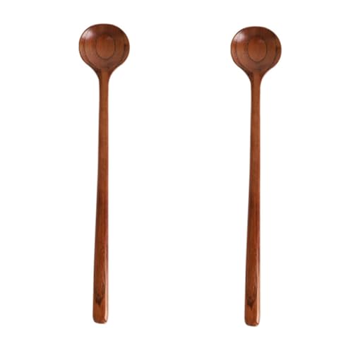 Zerodeko 2 Stück Holzlöffel mit Langem Griff Hitzebeständig und Wärmeisolierend zum Rühren und Servieren von Suppe Natürlicher Holzgriff für Sicheren Halt Praktisches Küchengerät für von Zerodeko