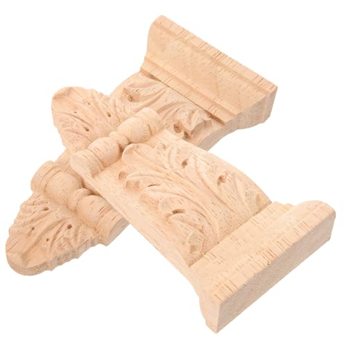 Zerodeko 2stücke Holzschnitzapplikationen Unbemalter Rahmen Möbeldekor Für Türen Fenster Holzapplikationen Holzschnitzdekor Möbelschnitzapplikationen Holzschnitzaufkleber von Zerodeko