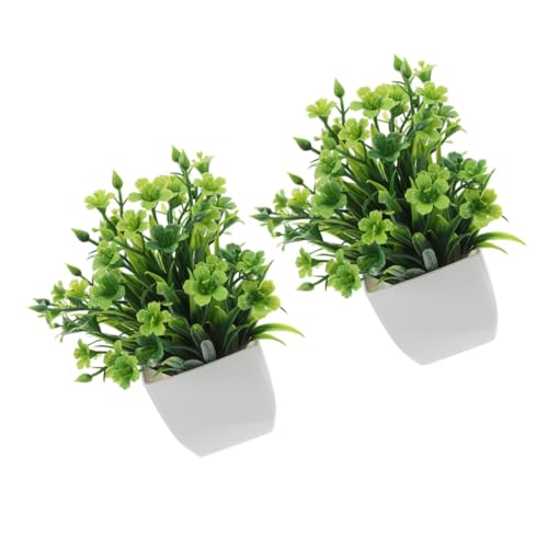 Zerodeko 2 Stück Künstliche Bonsai Pflanzen Kleine Indoor Dekopflanzen im Topf Langlebig Pflegeleicht für Schreibtisch Badezimmer Innenbereich Kleine Kunstpflanzen ohne Pflege von Zerodeko
