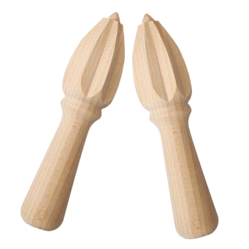 Zerodeko 2 Stück Manuelle Beechholz Zitronenpresse Teilig Handlicher Zitruspresse Saftausbeute ohne Kleckern Leicht zu Reinigen für Zitrusfrüchte Wie Zitrone und Orange von Zerodeko