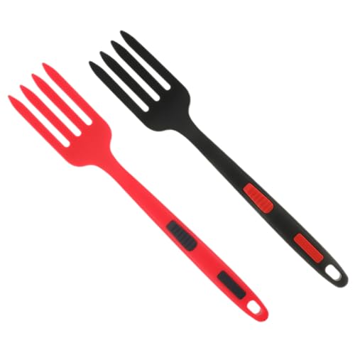 Zerodeko 2 Stück Multifunktionale Silikon Gabel Ergonomische Salatgabel Spaghetti Gabel Leichtes Küchenutensil für Kochen und Servieren in Familie Hotel Restaurant von Zerodeko