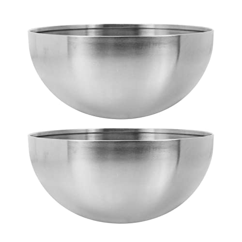 Zerodeko 2 Stück Ramen Nudelschüssel Edelstahl Schalen Koreanische Schalen Metall Pho Suppe Schüssel Servierschalen für Getreide Reissuppe Nudeln Salat 12 cm Silber Silber von Zerodeko