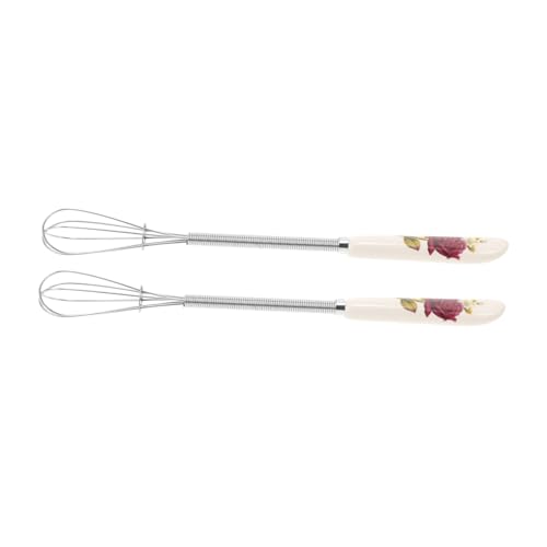 Zerodeko 2 Stück Schneebesen Handmixer für Eier und Teig Rührbesen Kleiner Robuster Küchenhelfer für Backen und Kochen mit Aufhängeloch Schnelles und Effizientes Mixen von Zerodeko