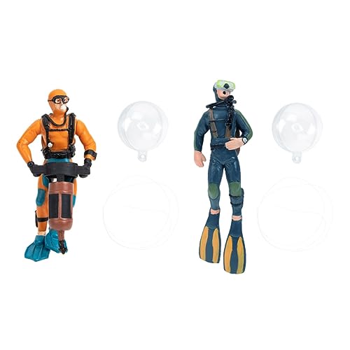 Zerodeko 2 Stück Teiliges Aquarium Deko Schwimmende Taucher Figuren Lebensechte Fischbecken Accessoires Naturgetreue Unterwasser Landschaftsdekoration Sicher für Fische und Teiche von Zerodeko