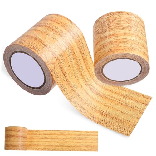 Zerodeko 2 Stück Teiliges Holzmaserung Reparaturklebeband Selbstklebende Pe opp Folie Bruchsicher Vielseitig für Möbel Boden Türen Einfache Anwendung Realistische Holzoptik für von Zerodeko