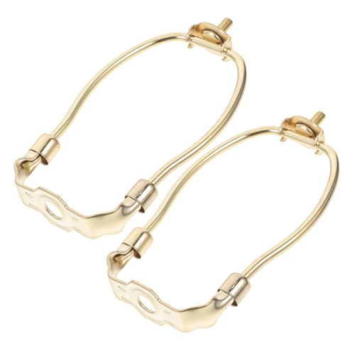 Zerodeko 2 Stück Teiliges Lampenschirm harfenhalter Metallhalterung mit Horn design Stabile Lampenzubehör für Tisch Stehlampen Goldfarbener Lampenschirm halter Ersatzteil für Lampenfassung von Zerodeko