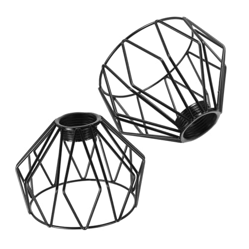 Zerodeko 2 Stück Teiliges Mini-eisen-drahtkäfig-lampenschirme Vintage Industrielle Vogelkäfig Pendelleuchte Offenes Design für Maximale Lichtausbeute Robuste Metallkonstruktion Schwarz von Zerodeko