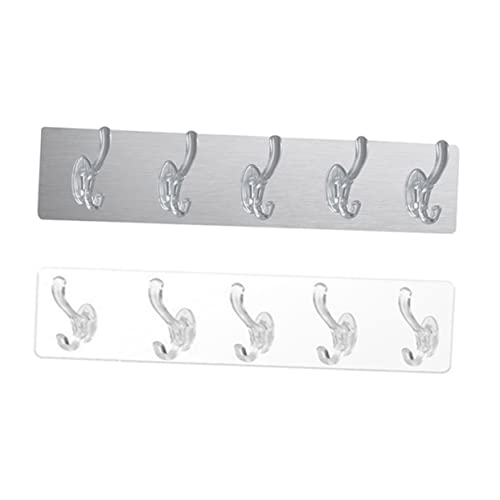 Zerodeko 2 Stück Wandhaken Transparente Haken für Bad Schlafzimmer Küche Selbstklebend Bohrlöcher Robuste Kleiderhaken für Handtücher Taschen und Utensilien von Zerodeko