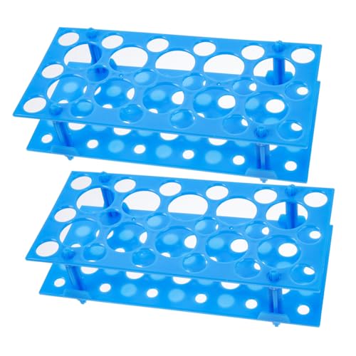Zerodeko 2 Stück Zentrifugenröhrenhalter mit Löchern Abnehmbares Kunststoff rack Vielseitiger Reagenzglasständer für Labor Schule und Wissenschaft Platzsparend und Zufällige Farbe von Zerodeko