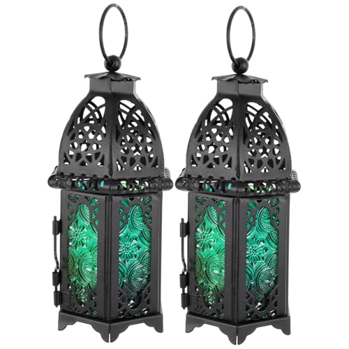 Zerodeko 2stücke Vintage Metall Kerzenständer Mit Glas Winddichte Lampe Retro Dekoration Für Zuhause Für Wohnzimmer Terrasse Und Hochzeitsfeiern von Zerodeko