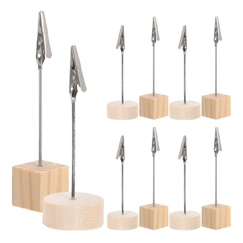 Zerodeko 20 dekorative Foto-Clips für den Tisch: Kartenhalter aus Holz, Memo-Clips-Ständer für Hochzeiten, Partys und die Organisation des Schreibtischs im Büro (Säule und) von Zerodeko