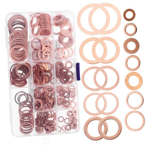 Zerodeko 280 Stück Teiliges Ölablassschrauben Dichtungsscheiben Sortiment Korrosionsbeständig Vielseitig für Auto und Industrie Wartung von Zerodeko