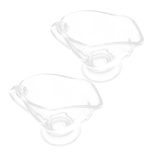 Zerodeko 2Stücke Sauciere Mit Griff Transparente Soßenschale Für Salatdressing Und Dips Servierboot Für Saucen Und Dressings von Zerodeko