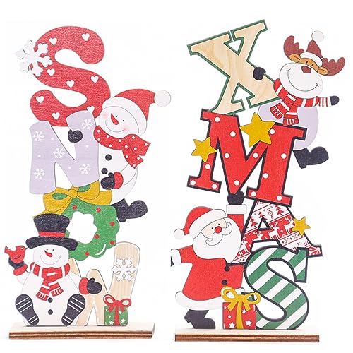 Zerodeko 2Stücke Weihnachts Holzschild Tischdekoration Aus Holz Für Kreative Feiern Farbenfrohe Weihnachts Schreibtischschilder Festliche Tischaufsätze Zerodeko 2Stücke Weihnachts Holzschild Tischdekoration Aus Holz Für Kreative Feiern Farbenfrohe Weihnachts Schreibtischschilder Festliche Tischaufsätze von Zerodeko