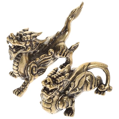 Zerodeko 2st Männliche Und Weibliche -feng-Shui-Ornamente Aus Messing Goldene Drachenskulptur Drachen-geburtstagsdekorationen Kylin-Statue- Alles Bronze Kleiner Schreibtisch Zerodeko 2st Männliche Und Weibliche -feng-Shui-Ornamente Aus Messing Goldene Drachenskulptur Drachen-geburtstagsdekorationen Kylin-Statue- Alles Bronze Kleiner Schreibtisch von Zerodeko