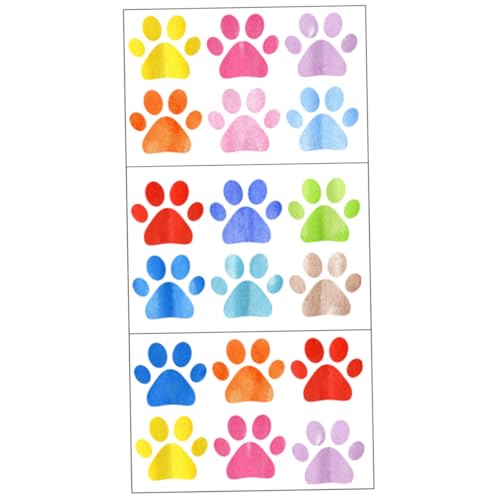 Zerodeko 3 Blätter Bunte Teilige Hunde Pfoten Wandsticker aus Mildem Selbstklebend Langlebig und Verblassungsfest für Schlafzimmer Badezimmer Kinderzimmer und Wohnräume Kreative DIY von Zerodeko