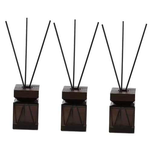 Zerodeko 3 Sätze Aromatherapie Diffusor Set Glasflasche mit Weißem Wachs Holzdeckel und Rattan Duftstäbchen für Raumduft Zuhause Büro Spa Dekoration von Zerodeko