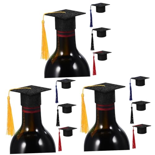 Zerodeko 3 Sätze Mini Abschlussmützen Flaschenverschlüsse Lustige Flaschen Topper Für Graduierungsfeiern Robuste Hüte Und Tischdeko Und Partyfavoriten 4 Stück * 3 von Zerodeko
