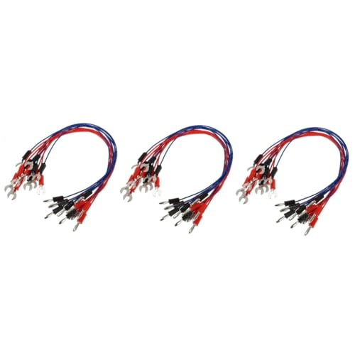Zerodeko 3 Sätze Physikalische Elektrische Leiter Draht Terminal Klassenzimmer Schaltung Spannung Aderendhülsen Isolierung Test Führt Elektrische Kabel Rot 12 Stück * 3 von Zerodeko