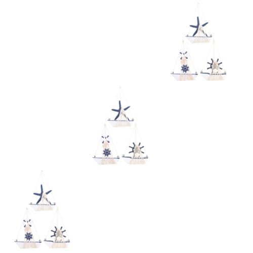 Zerodeko 3 Sätze Segelmodell Ornament Thematisiert Spielzeugboot Wohnzimmerdeko Tischdeko Esstisch Dekoration Für EIN Segelboot Zu Hause Holzboot Handwerk Baumwolle 3 Stücke * 3 von Zerodeko