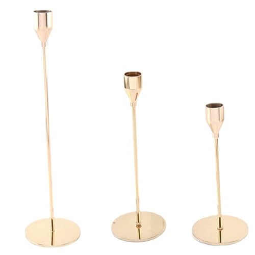Zerodeko 3 Stück Leuchter Dekoration Weihnachten weihnachtsdeko beleuchtet innen Stumpenkerzenhalter Spitzkerzen Lampe Kerzenhalter aus Metall für den Tisch Kerzenständer Kerzenhalter Eisen von Zerodeko