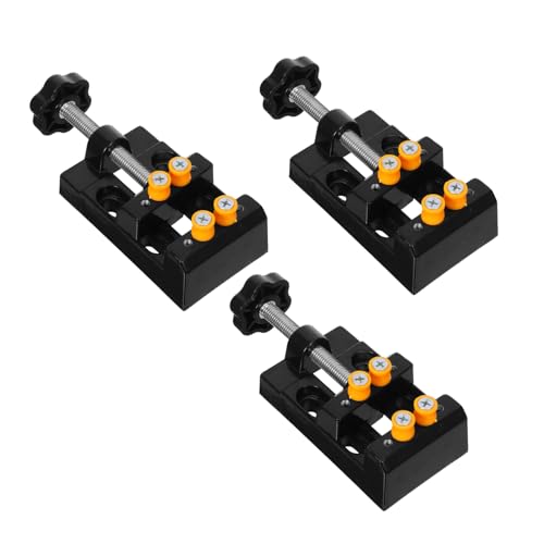 Zerodeko 3 Stück Multifunktionaler Befestigungsclip Bohrmaschinen-Schraubstock Mini Drill Press Vise -Klemme kleiner Tisch -Top -Schraubstock Schmuckstopf Aluminiumlegierung Schwarz von Zerodeko