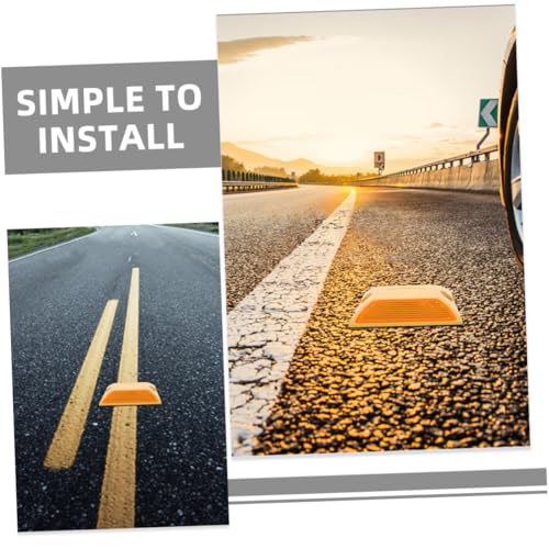 Zerodeko 3 Stück Reflektierende Straßenmarkierungen aus Robustem Kunststoff Doppelseitig Erhöhter Road Studs für Autobahn Auffahrt und Gehweg Einfache Montage Verbessert Nachtsicht und von Zerodeko