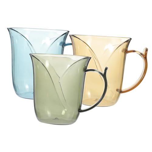 Zerodeko 3 Stück Teiliges Transparente Mundspülbecher aus Kunststoff Wiederverwendbare Badezimmerbecher mit Zahnpflegefunktion Platzsparend und Leicht zu Reinigen Geeignet für Familienbad von Zerodeko