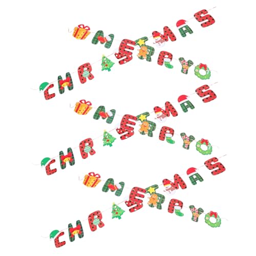 Zerodeko 3 Stück Teiliges Weihnachtsbanner aus Papier Wiederverwendbare Winter dekoration für Innen und Außen Kompakt Farbenfroh Einfache Montage für Fenster Kamin und Zuhause von Zerodeko