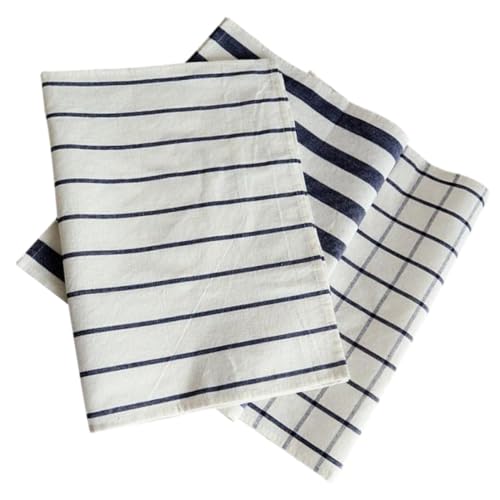 Zerodeko 3stücke Teiliges Baumwollteetücher Mit Karomuster Und Hochwertige Tischdecke Und Platzsets Für Zuhause Blau Und Weißtöne Und Wiederverwendbar Für von Zerodeko
