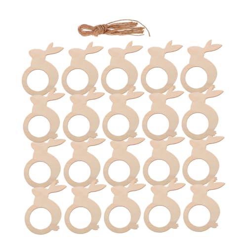 Zerodeko 30 Stück Teiliges Frühlings Serviettenringe aus Holz DIY Hasenform Napkin Buckle Adornment Wiederverwendbare Tischdekoration für Restaurant und Festessen von Zerodeko