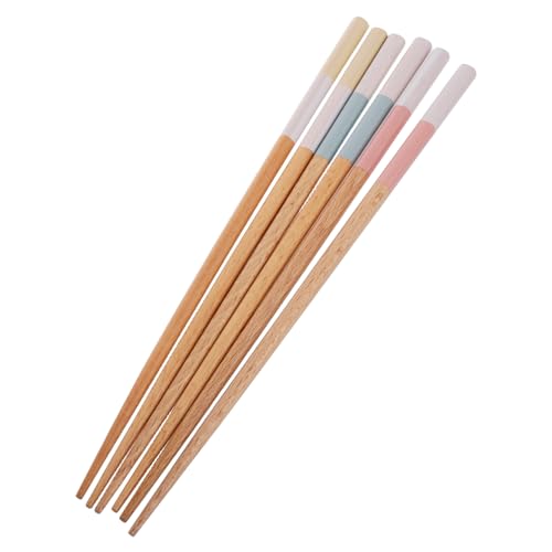Zerodeko 3Paare Japanische Holzstäbchen Set Wiederverwendbare Lange Essstäbchen für Täglichen Gebrauch Robuste Dekorative Designs Wassermelon Grapefruit und Limettenoptik von Zerodeko