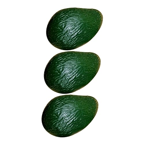 Zerodeko 3st Avocado-Modell Simulationsfrucht Avocado Kunststoff-Fake-Obst Grüne Dekorationen Pflanzendekor Desktop-Spielzeug Haushaltswaren Dekor Minifiguren PVC Kind Zubehör Künstlich von Zerodeko