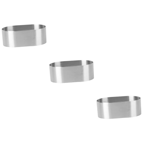 Zerodeko 3St Käse Ringform ovale Kuchenbackformen Tortenring Form Sushi Mini-Schokolade Eierring Kuchenform Moussering aus Edelstahl Keksform Mousseform Rostfreier Stahl Mousse-Kreis von Zerodeko