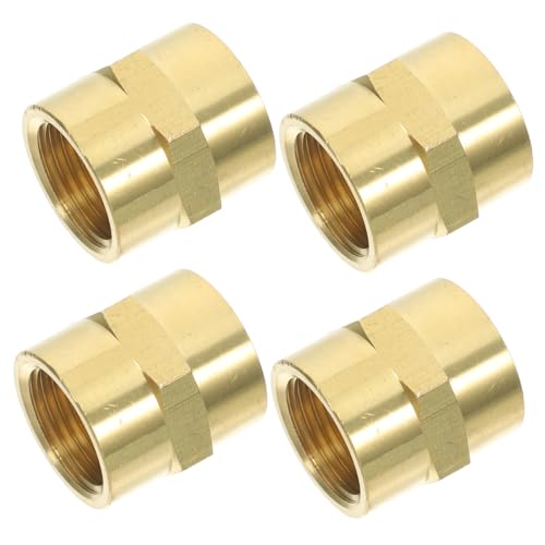Zerodeko 4 STÜCKE Teiliges Messing Rohrverbinder Innengewinde Doppelt Weiblich Langlebig für Wasser Öl Gas Luft Installation Zuhause Industrie von Zerodeko