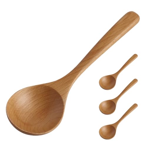 Zerodeko 4 Stück Holzschöpfkellen: Holzküchenlöffel zum Kochen, antihaftbeschichtete Rühr- und Servierutensilien aus Holz, Schöpfkellen mit langem Griff für Suppenbrei und Hot Pot Zerodeko 4 Stück Holzschöpfkellen: Holzküchenlöffel zum Kochen, antihaftbeschichtete Rühr- und Servierutensilien aus Holz, Schöpfkellen mit langem Griff für Suppenbrei und Hot Pot von Zerodeko