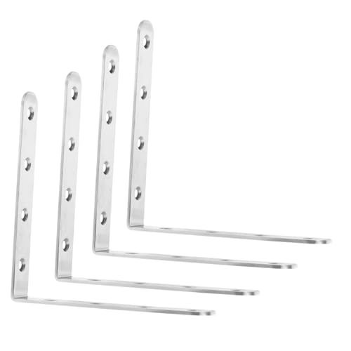 Zerodeko 4 Stück Teiliges Edelstahl Eckwinkel Schwerlastwinkel Möbelverbinder mit Versenkten Montagebohrungen Stabile Rechteckige Eckspanner für Schränke und Möbel von Zerodeko