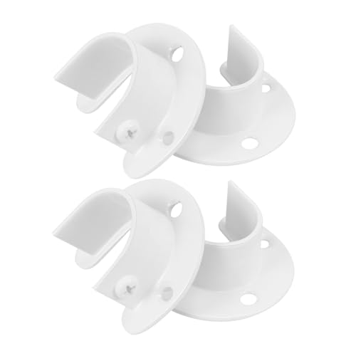 Zerodeko 4 Stück Teiliges Kleiderstangenhalterung Robuste Flansch Halter für Gardinenstangen und Duschvorhänge Einfache Installation Rostfrei Design von Zerodeko