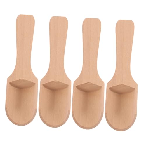 Zerodeko 4 Stück Teiliges Kleine Holzlöffel mit Flachem Griff Vielseitige Salzlöffel für Küche und Kaffee Handgefertigt Leicht Langlebig Nachhaltige Küchenhelfer von Zerodeko