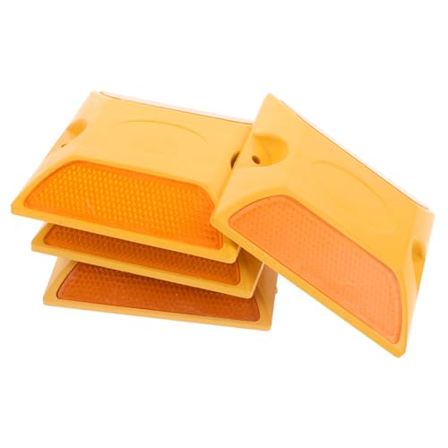 Zerodeko 4 Stück Teiliges Reflektierendes Straßenset Doppelseitige Markierungsbolzen zur Fahrbahnbegrenzung für Einfahrten Erhöhte Sichtbarkeit Einfache Montage für Verkehrsmanagement von Zerodeko