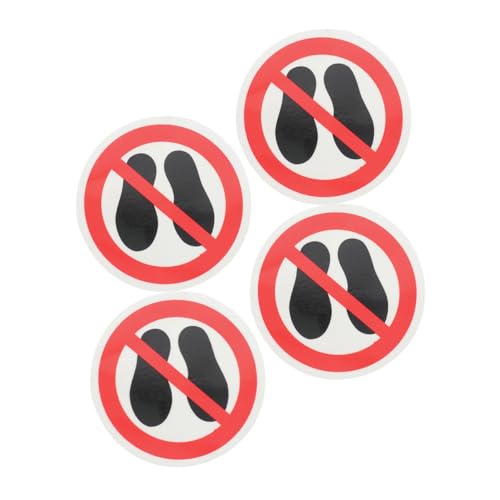 Zerodeko 4 Stück Teiliges Sicherheits Warnaufkleber und Robust Selbstklebend Klare Nicht Betreten Hinweise für Innen und Außenbereiche Einfache Anwendung Glatten Oberflächen von Zerodeko