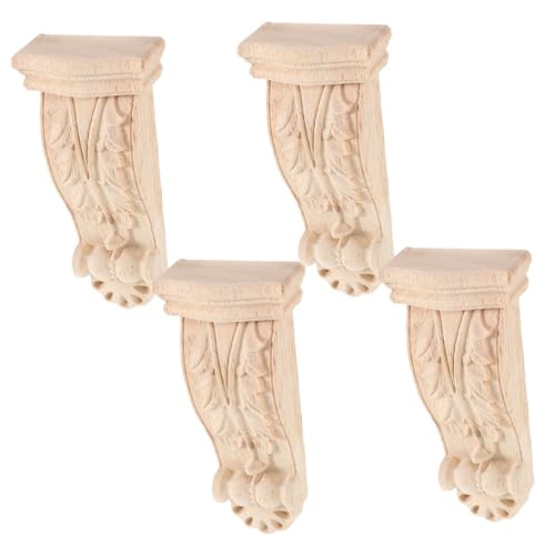 Zerodeko 4 Stück Unlackierte Holz Schnitzereien für Möbel Dekorative Säulenapplikationen im Vintage für Tür Schrank und Bett Eckenornamente mit Römischem Flair Zerodeko 4 Stück Unlackierte Holz Schnitzereien für Möbel Dekorative Säulenapplikationen im Vintage für Tür Schrank und Bett Eckenornamente mit Römischem Flair von Zerodeko
