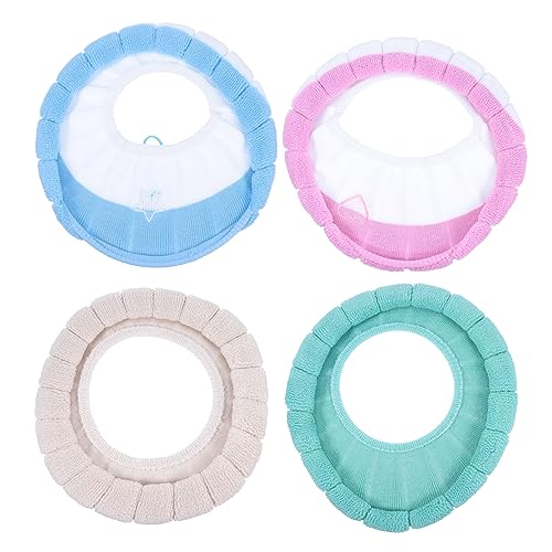 Zerodeko 4 Teiliges Toilettendeckel Sitzkissen Aus Samt Für Den Winter Stoffform Warme Toilettenscheiben Toilettensitzpolster Toilettensitz Ringpolster Toilettenkissen Zufällige Farbe von Zerodeko
