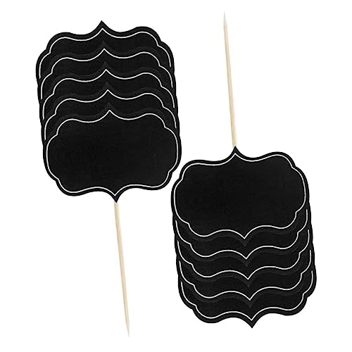 Zerodeko 48 Stück Teiliges Beschreibbares Party Käseetiketten Schwarze Tafelschilder mit Stab Wiederverwendbare Buffet Namensschilder für Hochzeit Dinner Tortendeko und Catering von Zerodeko
