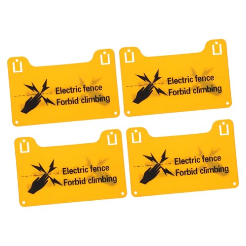 Zerodeko 4 Stücke Warnschild für Elektrozäune Hochspannung Gefahr Zeichen aus Wetterfestem Kunststoff mit Vorgebohrten Löchern für Einfache Installation und Langlebig von Zerodeko