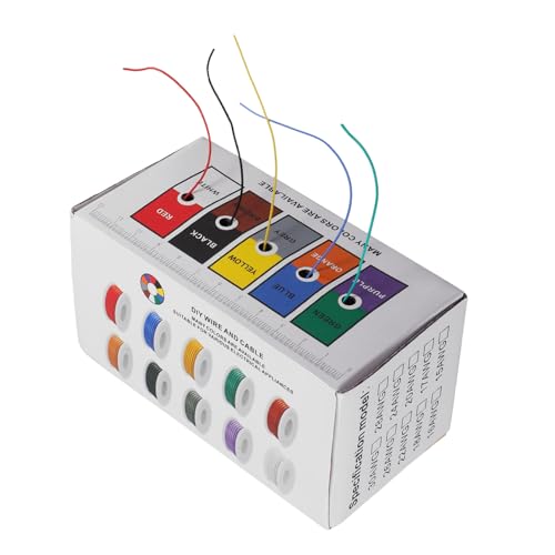 Zerodeko 5 Rollen Elektrokabel Flexible Hochtemperaturbeständig Kupferummantelt pro Buntes für Hausreparaturen und DIY Verkabelung von Zerodeko