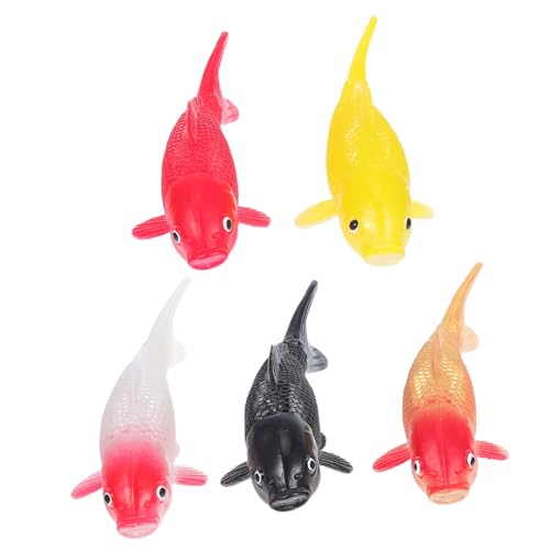 Zerodeko 5 Stück Künstliche Koi Fische Realistische Koi Figuren Miniatur Karpfen Goldfische Aquarium Zubehör Für DIY Aquarium Dekoration Feengarten Mini Teich Dekoration von Zerodeko