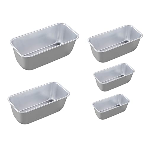 Zerodeko 5 Stück Teiliges Toastbrot Backform aus Aluminiumlegierung Antihaftbeschichtet Hitzebeständig Leicht zu Entformen Vielseitig für Brot Kuchen Cheesecake und Toast für Zuhause und von Zerodeko