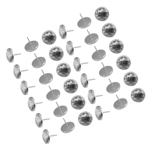 Zerodeko 50 Stück Kristall Sofa Polsternägel Rund Möbelknöpfe mit Strassverzierung Leichte Harte Dekorative Sofa Kopfteil Nägel für Wand Möbeldekoration von Zerodeko