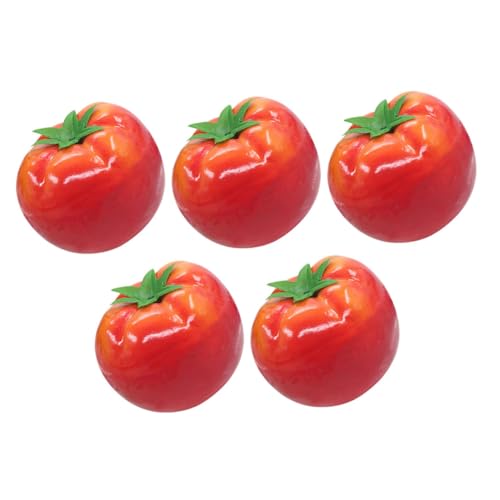 Zerodeko 5St Nachahmung Tomate gefälschtes Fruchtspielzeug Tomatenmodell künstliche Simulationstomate Topper Künstliche Tomaten Dekorative Tomaten Tomaten-Requisite falsches Obst Schaum rot von Zerodeko